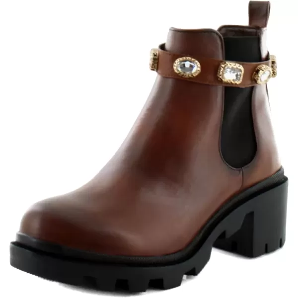 imageSteve Madden Womens Amulet Ankle BootCognac Leather