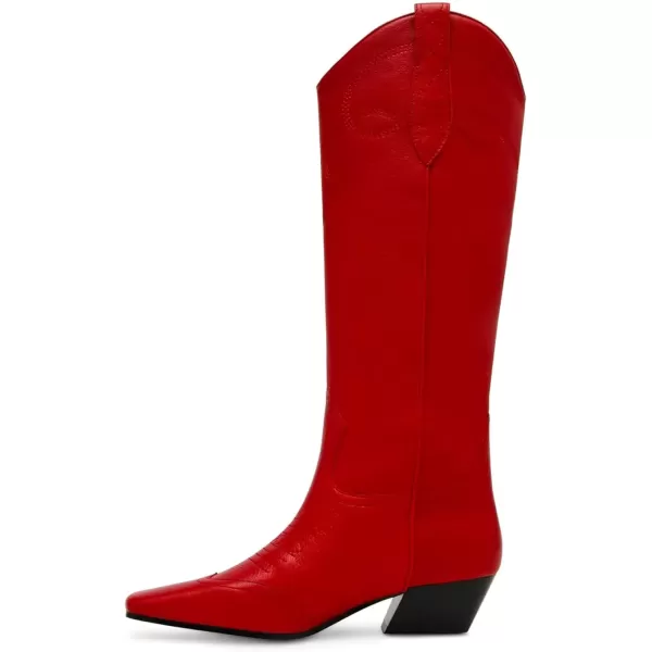 imageSteve Madden Womens Dollie Western BootRed Leather