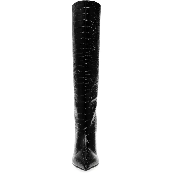 imageSteve Madden Womens Lavan Knee High BootBlack Croco