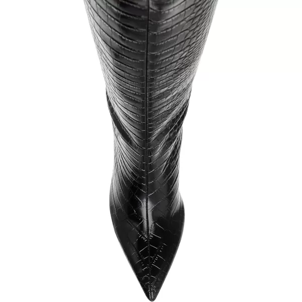 imageSteve Madden Womens Lavan Knee High BootBlack Croco