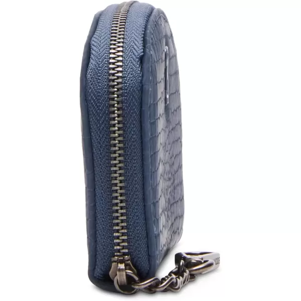 imageSteve Madden Womens Bjadez Card Case Wallet JADEZ Dome Zipper PouchBlue