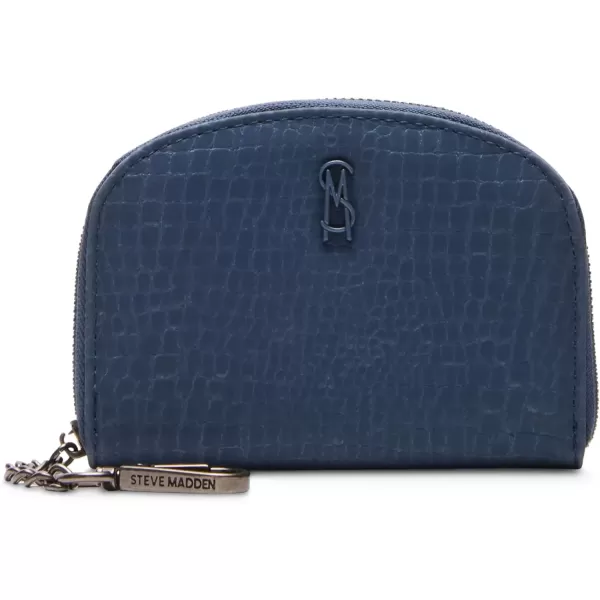imageSteve Madden Womens Bjadez Card Case Wallet JADEZ Dome Zipper PouchBlue
