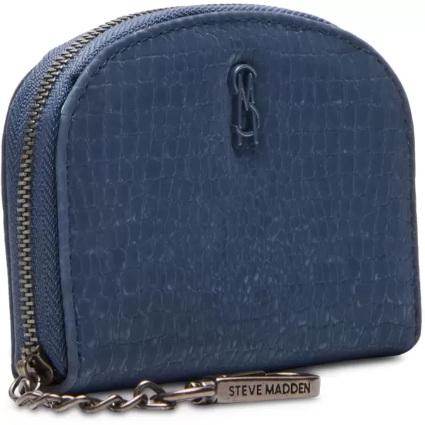 imageSteve Madden Womens Bjadez Card Case Wallet JADEZ Dome Zipper PouchBlue