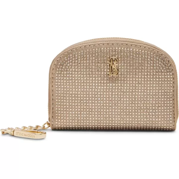 imageSteve Madden Womens Bjadez Card Case Wallet JADEZ Dome Zipper PouchChampagne