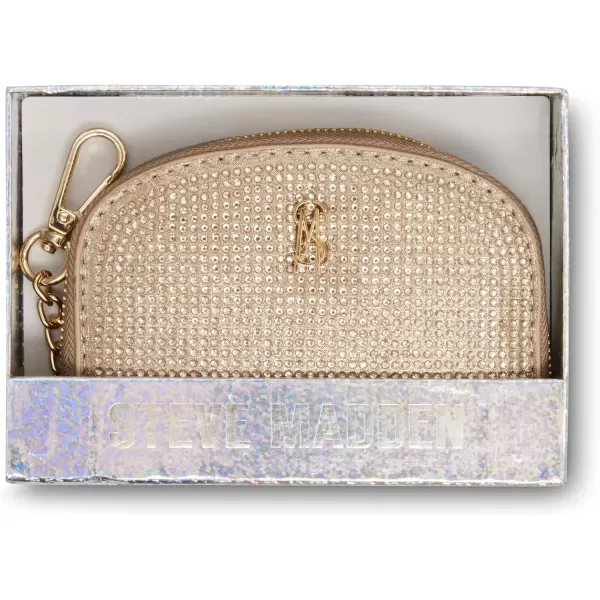 imageSteve Madden Womens Bjadez Card Case Wallet JADEZ Dome Zipper PouchChampagne