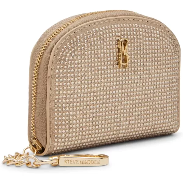 imageSteve Madden Womens Bjadez Card Case Wallet JADEZ Dome Zipper PouchChampagne