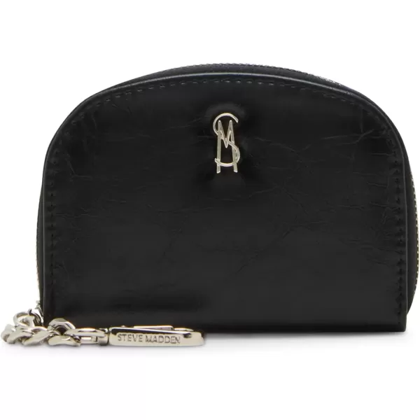 imageSteve Madden Womens Bjadez Card Case Wallet JADEZ Dome Zipper PouchDistressed Black