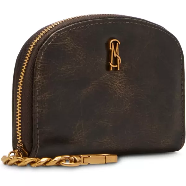 imageSteve Madden Womens Bjadez Card Case Wallet JADEZ Dome Zipper PouchDk Brown
