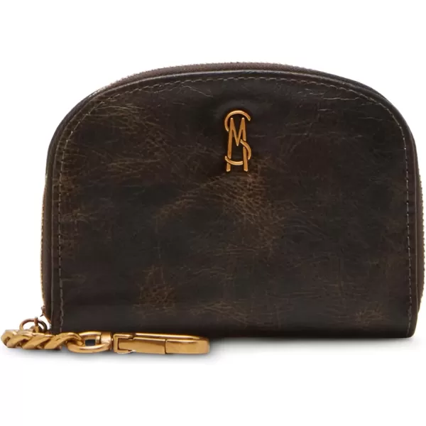 imageSteve Madden Womens Bjadez Card Case Wallet JADEZ Dome Zipper PouchDk Brown