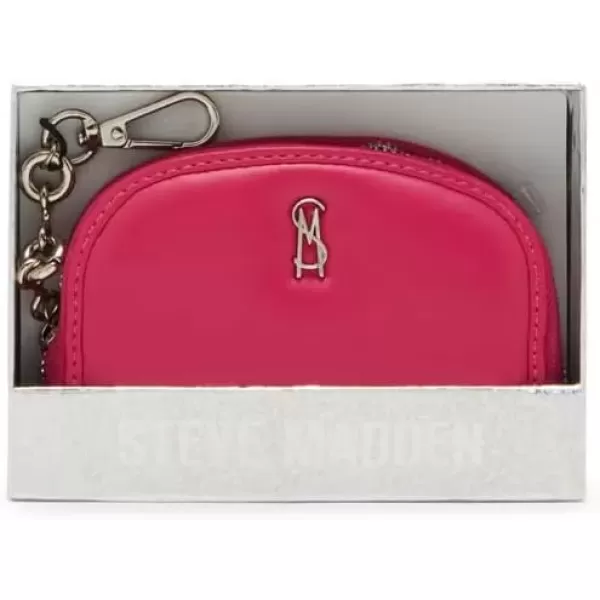 imageSteve Madden Womens Bjadez Card Case Wallet JADEZ Dome Zipper PouchHot Pink