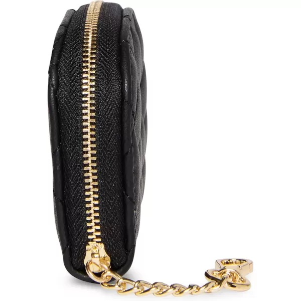 imageSteve Madden Womens Bjadez Card Case Wallet JADEZ Dome Zipper PouchQuilted Black