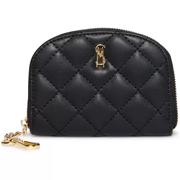 imageSteve Madden Womens Bjadez Card Case Wallet JADEZ Dome Zipper PouchQuilted Black