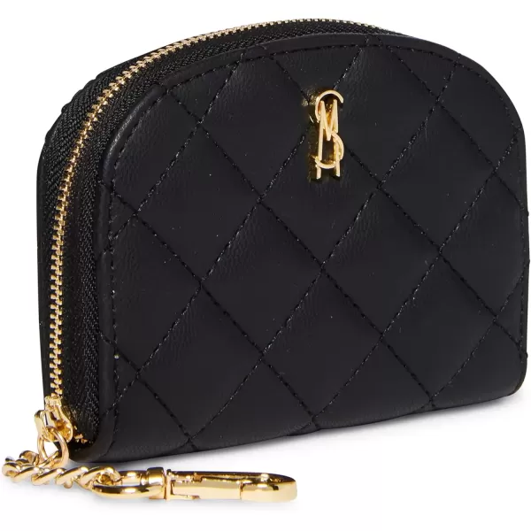imageSteve Madden Womens Bjadez Card Case Wallet JADEZ Dome Zipper PouchQuilted Black
