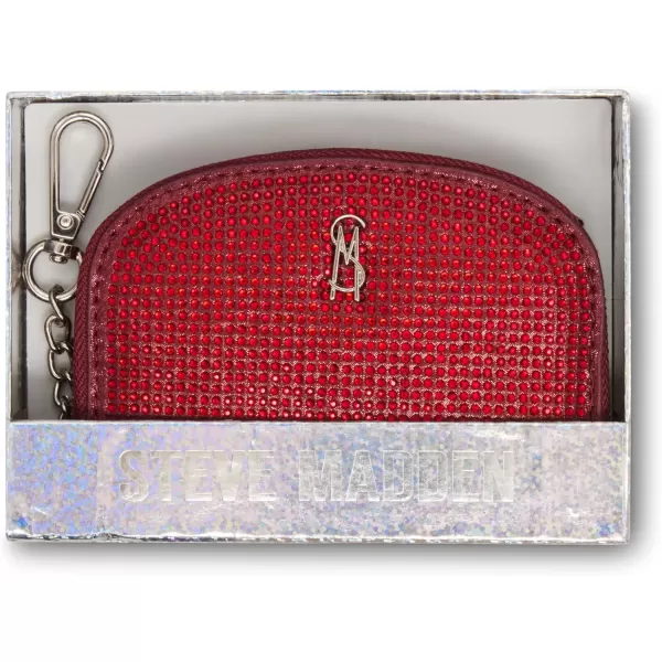 imageSteve Madden Womens Bjadez Card Case Wallet JADEZ Dome Zipper PouchRed
