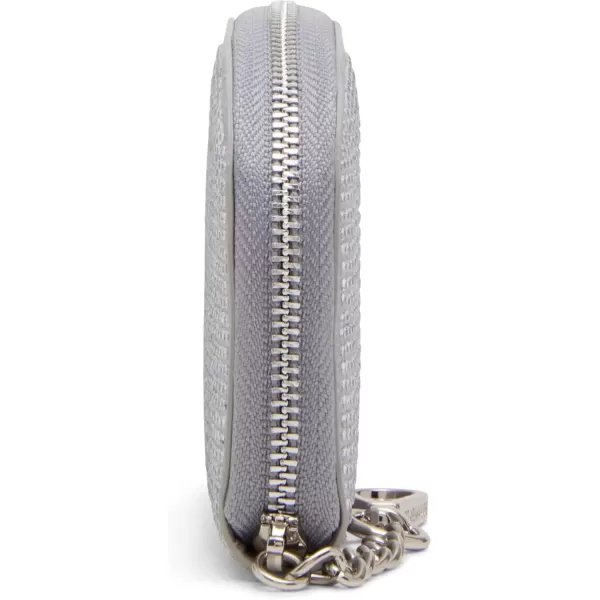imageSteve Madden Womens Bjadez Card Case Wallet JADEZ Dome Zipper PouchRhinestone Silver