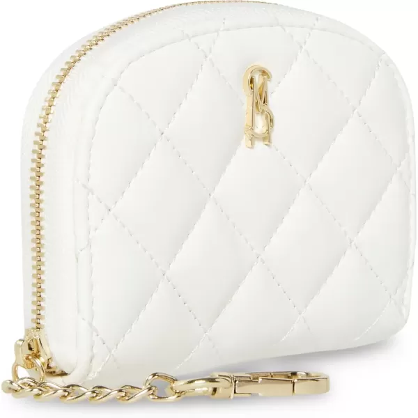 imageSteve Madden Womens Bjadez Card Case Wallet JADEZ Dome Zipper PouchWhite Gold