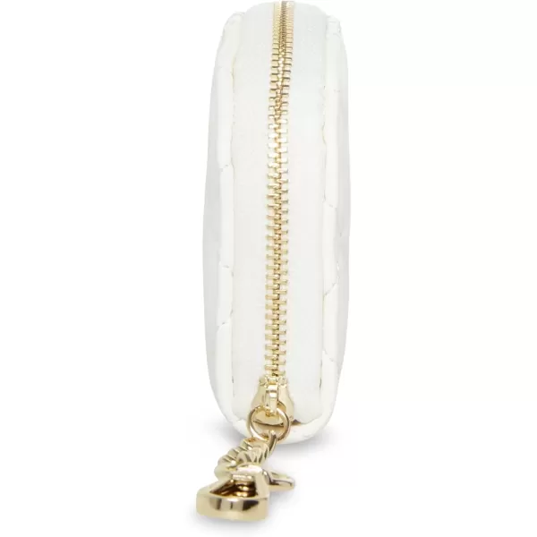 imageSteve Madden Womens Bjadez Card Case Wallet JADEZ Dome Zipper PouchWhite Gold