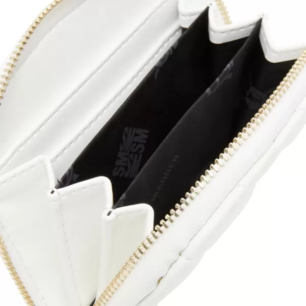 imageSteve Madden Womens Bjadez Card Case Wallet JADEZ Dome Zipper PouchWhite Gold