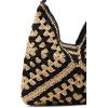 imageSteve Madden Bora Straw Crochet HoboBlack