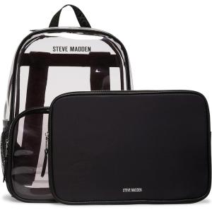 imageSteve Madden Womens Clear Backpack with Tech Pouch Black One SizeBlack