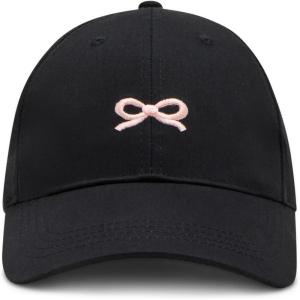imageSteve Madden Womens Bow Embroidered HatBlack Pink