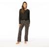 imageSteve Madden Womens Pajama 3 Piece Set Long Sleeve Shirt Pants Lounge ShortsBlack Camo Spots