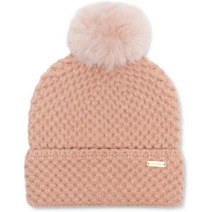 imageSTEVE MADDEN Womens Waffle Knit Beanie with POM Blush
