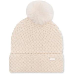 imageSTEVE MADDEN Womens Waffle Knit Beanie with POM Ivory
