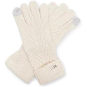 imageSteve Madden Womens Lurex Infused Chevron Knit GloveIvory