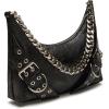 imageSteve Madden Grayad Distressed Roller Buckle Shoulder BagBlack