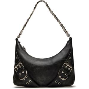 imageSteve Madden Grayad Distressed Roller Buckle Shoulder BagBlack