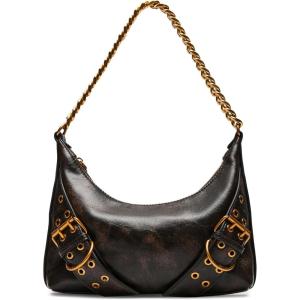 imageSteve Madden Grayad Distressed Roller Buckle Shoulder BagDark Brown