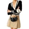 imageSteve Madden AXIS Rim Set Crystal Shoulder Back with Buckle Black