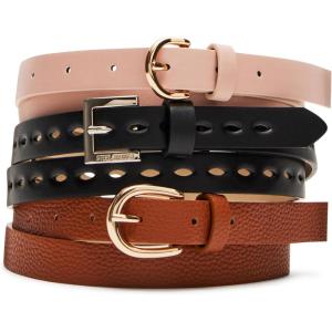 imageSteve Madden womens 3 for 1 Belt PackCognacBlush