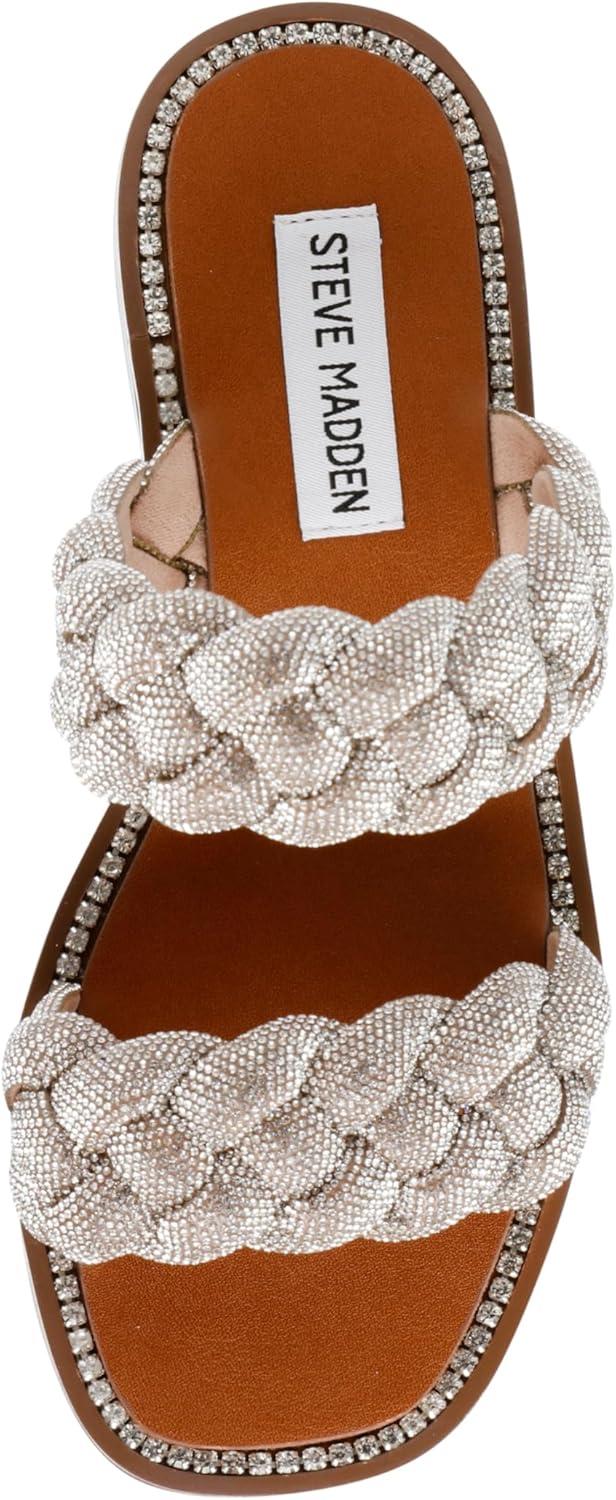 Steve Madden Women s Newbie Flat Sandal Rhinestone STEVE MADDEN
