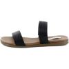 imageSteve Madden Womens Dual Flat SandalBlack Leather