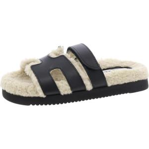 imageSteve Madden Womens Mayven Slide SandalBlack Leather Fur