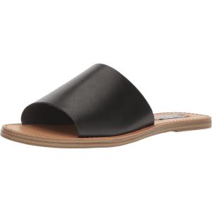 imageSteve Madden Womens Gracel Flat Sandal SlideBlack Leather