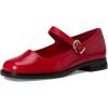 imageSteve Madden Womens Delancy Mary Jane FlatRed Leather