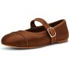 imageSteve Madden Womens Dory Ballet FlatBrown Satin