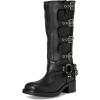 imageSteve Madden Womens Rocky Knee High BootBlack Leather