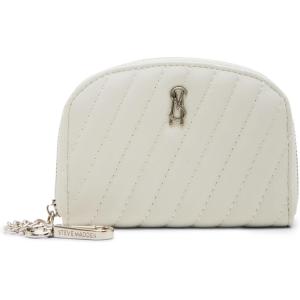 imageSteve Madden Womens Jadezh Diagonal Quilted Dome CardholderChalk