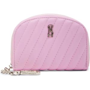 imageSteve Madden Womens Jadezh Diagonal Quilted Dome CardholderPink