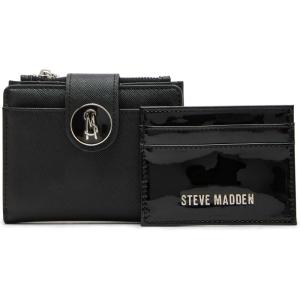 imageSteve Madden Womens Jadyn Bifold Wallet with Card Case Boxed SetBlack