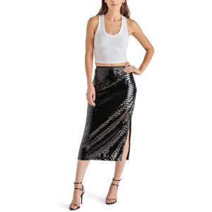 imageSteve Madden Womens Dinah Midi SkirtBlack