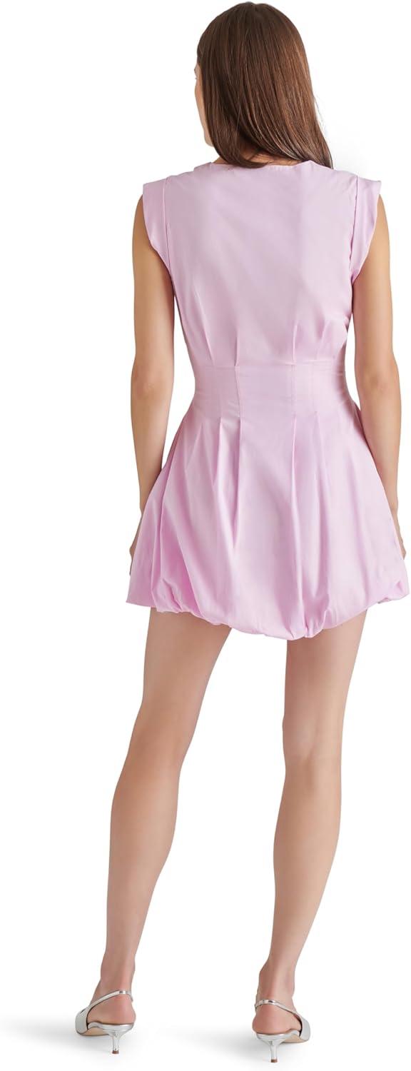 Steve Madden Vestito Donna Gale Dress - Mini Abito In Popeline Di Cotone Con Zip Frontale E Fondo A Bolle