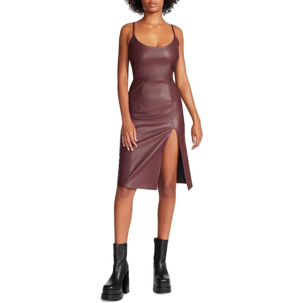 Abito Midi Aderente Steve Madden Giselle In Denim Elasticizzato, Con Spacco Frontale, Donna