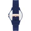 imageSteve Madden Womens Genuine Crystal Accented Silicone Strap WatchNavy BlueRose Gold