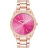imageSteve Madden Womens Genuine Crystal Accented Bracelet WatchHot PinkRose Gold