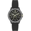 imageSteve Madden Womens Genuine Crystal Accented Silicone Strap WatchBlack